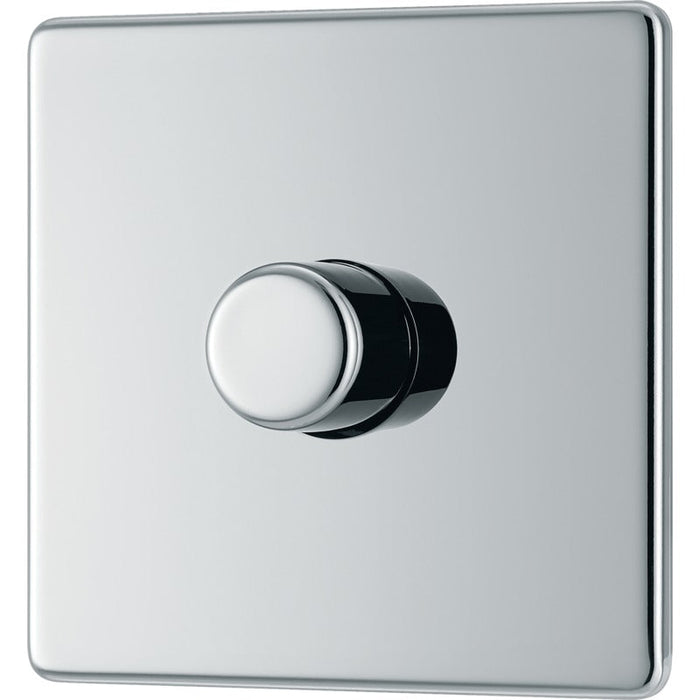 BG FPC81 Flatplate Screwless 2-Way Single Trailing Edge Dimmer Push On/Off - Polished Chrome - westbasedirect.com