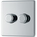 BG FPC82 Flatplate Screwless 2-Way Double Trailing Edge Dimmer Push On/Off - Polished Chrome - westbasedirect.com