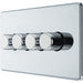 BG FPC84 Flatplate Screwless 2-Way Quad Trailing Edge Dimmer Push On/Off - Polished Chrome - westbasedirect.com