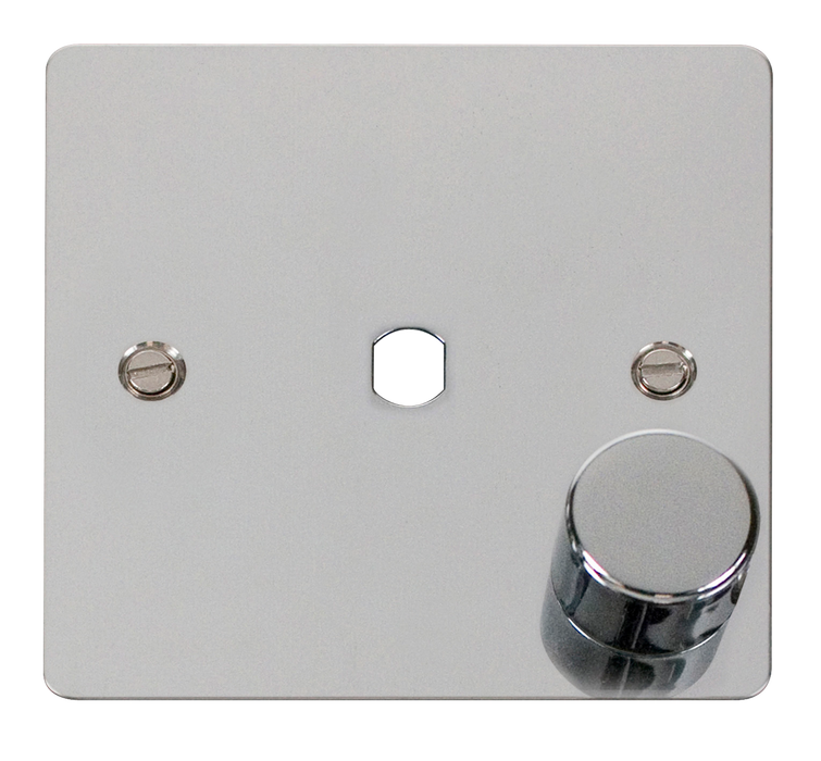 Click Define FPCH140PL Flat Plate 1G Unfurnished Dimmer Plate & Knob (650W Max) - Polished Chrome - westbasedirect.com