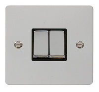Click Define FPCH412BK Flat Plate 10AX Ingot 2-Gang 2-Way Plate Switch - Polished Chrome (Black)