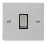 Click Define FPCH425BK Flat Plate 10AX Ingot 1-Gang Intermediate Plate Switch - Polished Chrome (Black)