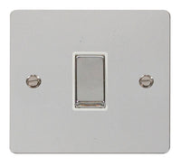 Click Define FPCH425WH Flat Plate 10AX Ingot 1-Gang Intermediate Plate Switch - Polished Chrome (White)