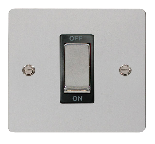 Click Define FPCH500BK Flat Plate 45A Ingot 1G Double Pole Switch - Polished Chrome (Black) - westbasedirect.com