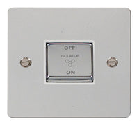 Click Define FPCH520WH Flat Plate 10A Ingot 3 Pole Fan Isolation Plate Switch - Polished Chrome (White)