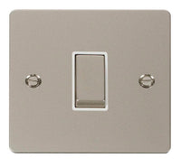 Click Define FPPN411WH Flat Plate 10AX Ingot 1-Gang 2-Way Plate Switch - Pearl Nickel (White)