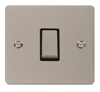 Click Define FPPN425BK Flat Plate 10AX Ingot 1-Gang Intermediate Plate Switch - Pearl Nickel (Black)