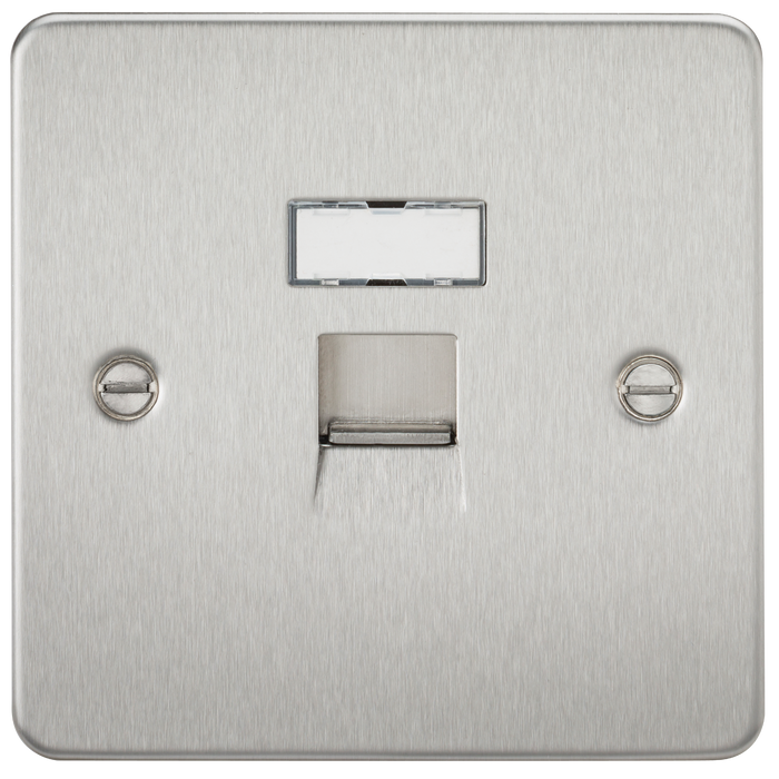 Knightsbridge FPRJ45BC Flat Plate RJ45 Network Outlet - Brushed Chrome - westbasedirect.com