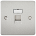 Knightsbridge FPRJ45BC Flat Plate RJ45 Network Outlet - Brushed Chrome - westbasedirect.com