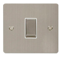 Click Define FPSS411WH Flat Plate 10AX Ingot 1-Gang 2-Way Plate Switch - Stainless Steel (White)