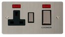 Click Define FPSS505BK Flat Plate 45A Ingot 2G DP Switch + 13A DP Switched Socket + Neon - Stainless Steel (Black) - westbasedirect.com