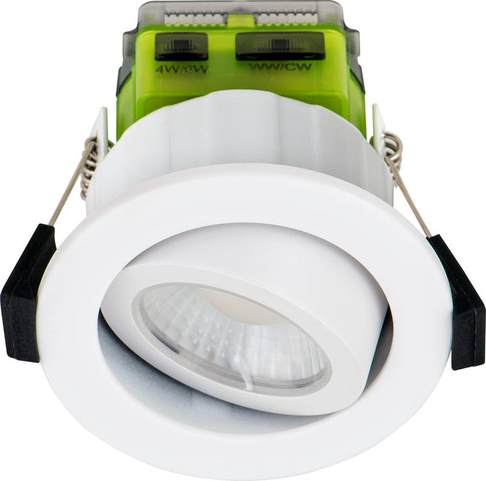 Luceco FTA6WD2W FType MK2 4W/6W 690lm Power Change & CCT Change 3000K/4000K Dim2Warm IP20 White - Adjustable - westbasedirect.com