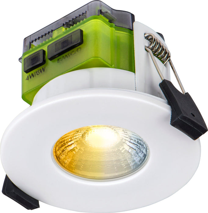 Luceco FTF6WCCT FType MK2 4W/6W 750lm Power Change & 4 Colour CCT 2700K/3000K/4000K/6000K Dimmable IP65 White - Flat (6 Pack)