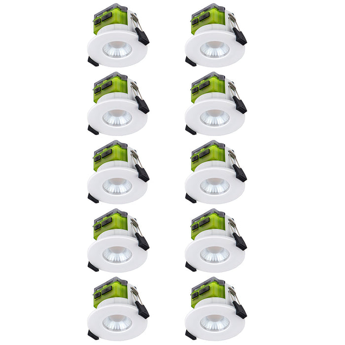 Luceco FTF6WCCT FType MK2 4W/6W 750lm Power Change & 4 Colour CCT 2700K/3000K/4000K/6000K Dimmable IP65 White - Flat (10 Pack)