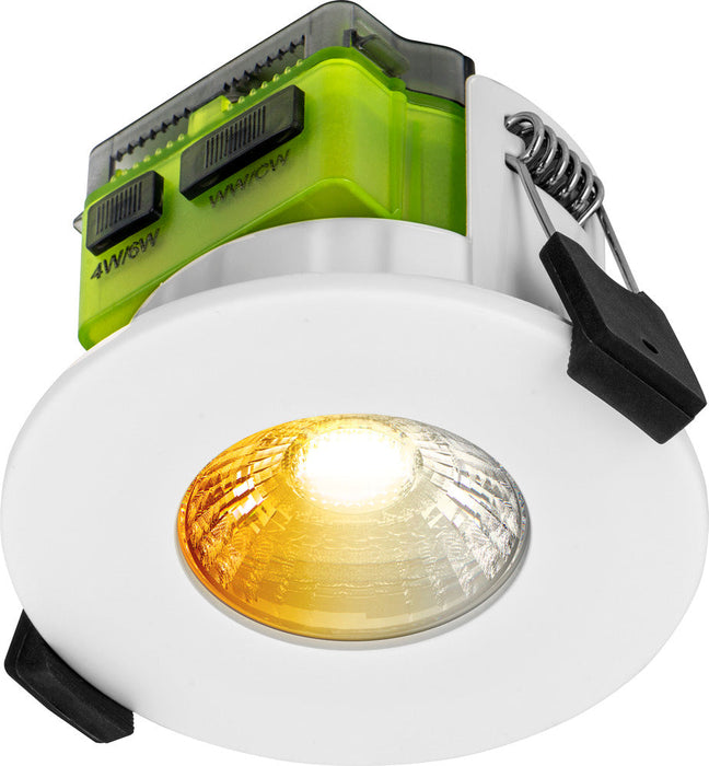 Luceco FTF6WD2W FType MK2 4W/6W 690lm Power Change & CCT Change 3000K/4000K Dim2Warm Dimmable IP65 White - Flat (6 Pack)