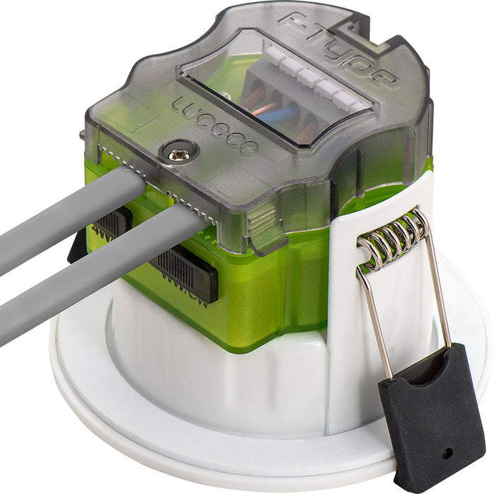 Luceco FTF6WD2W FType MK2 4W/6W 690lm Power Change & CCT Change 3000K/4000K Dim2Warm Dimmable IP65 White - Flat (10 Pack)