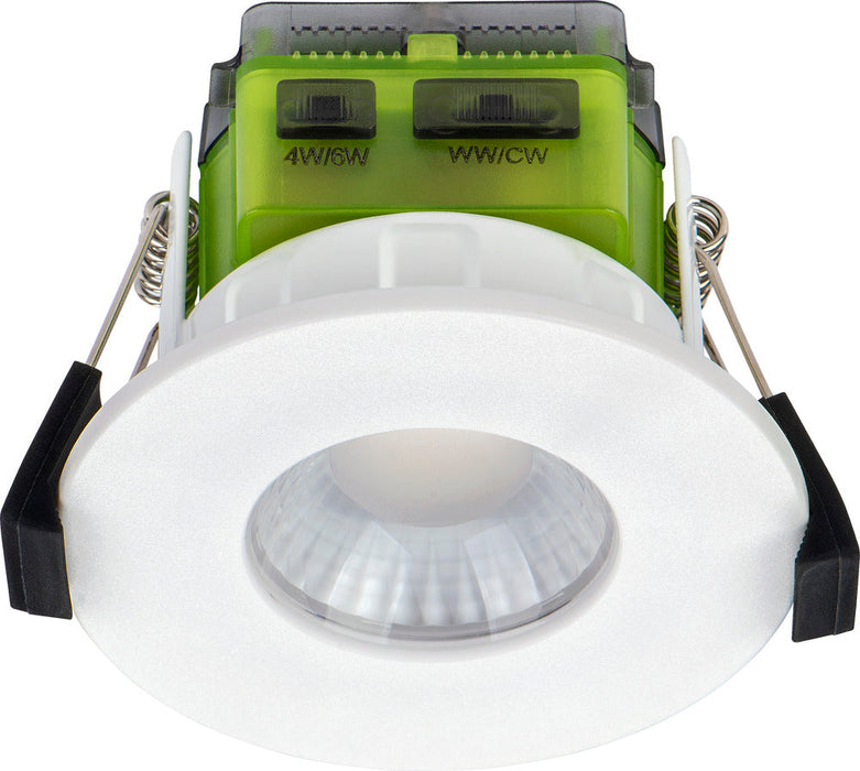 Luceco FTF6WD2W FType MK2 4W/6W 690lm Power Change & CCT Change 3000K/4000K Dim2Warm Dimmable IP65 White - Flat (6 Pack)