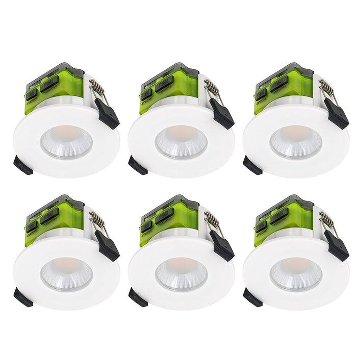 Luceco FTF6WD2W FType MK2 4W/6W 690lm Power Change & CCT Change 3000K/4000K Dim2Warm Dimmable IP65 White - Flat (6 Pack)