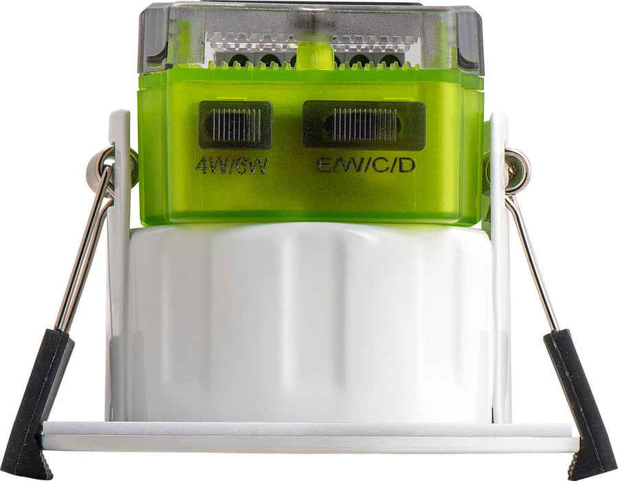 Luceco FTR6WCCT FType MK2 4W/6W 750lm Power Change & 4 Colour CCT 2700K/3000K/4000K/6000K Dimmable IP65 White - Regressed (10 Pack)