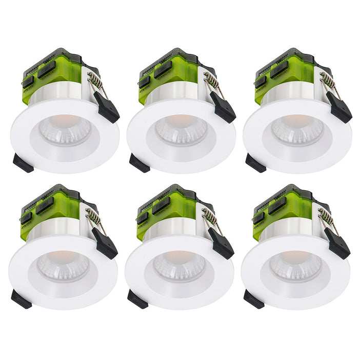 Luceco FTR6WCCT FType MK2 4W/6W 750lm Power Change & 4 Colour CCT 2700K/3000K/4000K/6000K Dimmable IP65 White - Regressed (6 Pack)