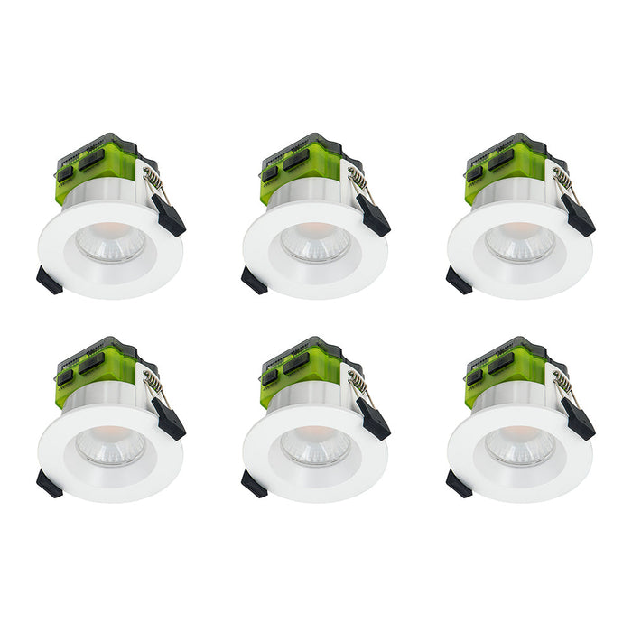 Luceco FTR6WD2W FType MK2 4W/6W 690lm Power Change & CCT Change 3000K/4000K Dim2Warm Dimmable IP65 White - Regressed (6 Pack)