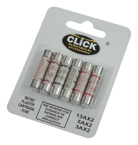 Click FU038 Card Of 6 X Assorted Fuses (2 X 13A, 2 X 5A & 2 X 3A)