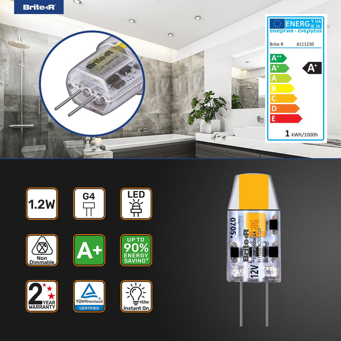 Brite-R 1.2W G4 LED Bulb Warm White 3000K - westbasedirect.com