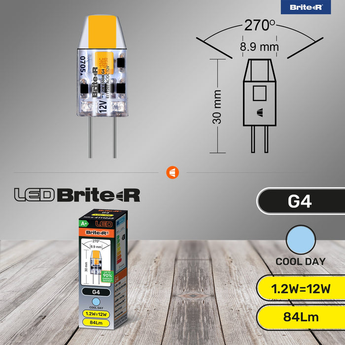 Brite-R 1.2W G4 LED Bulb Cool White 6500K - westbasedirect.com