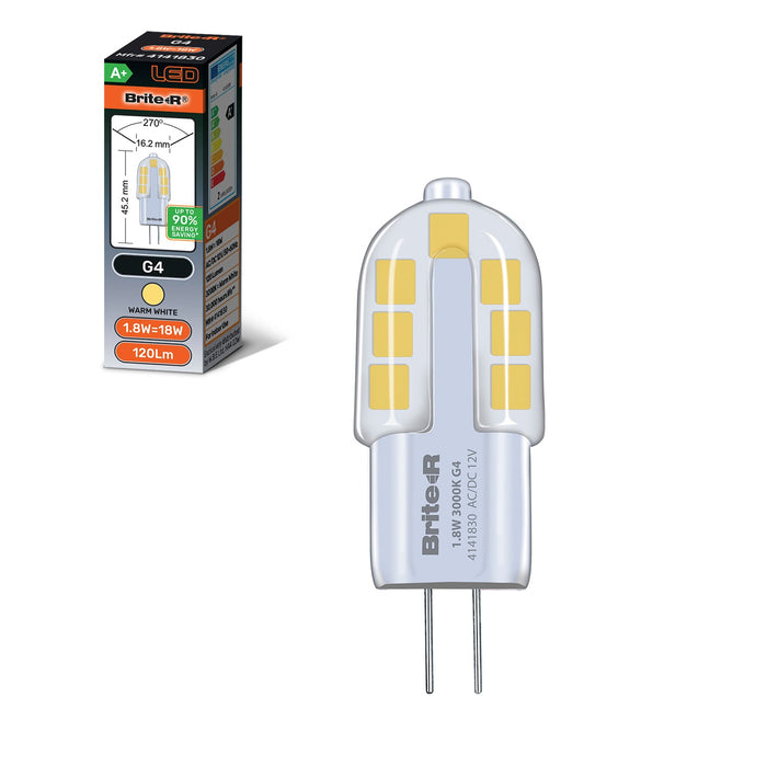 Brite-R 1.8W G4 LED Bulb Warm White 3000K - westbasedirect.com