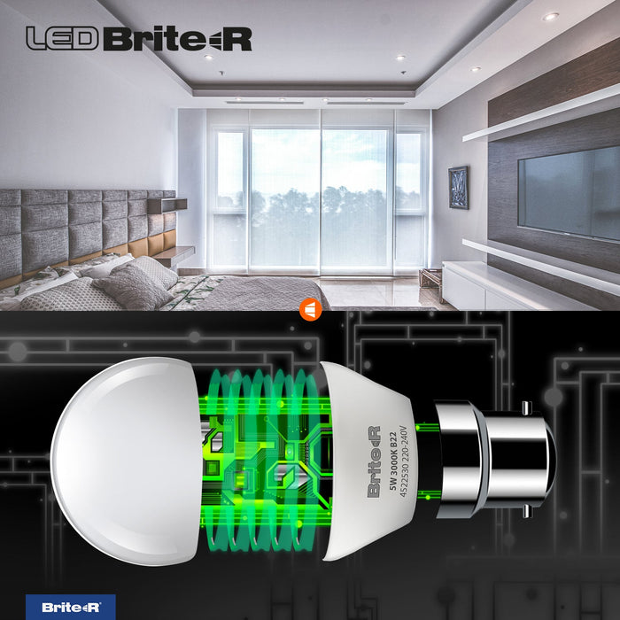 Brite-R 5W B22 BC Golf LED Bulb Warm White 3000K - westbasedirect.com