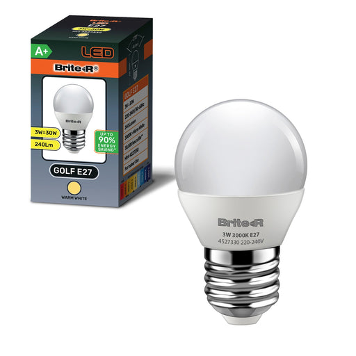 Brite-R 3W E27 ES Golf LED Bulb Warm White 3000K - westbasedirect.com