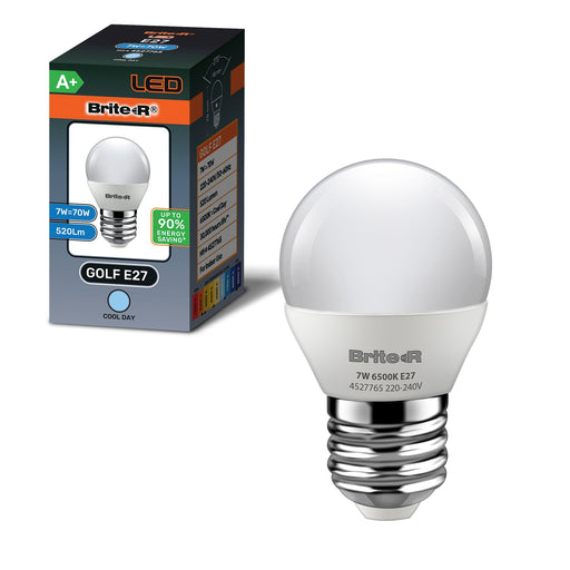 Brite-R 7W E27 ES Golf LED Bulb Cool White 6500K - westbasedirect.com