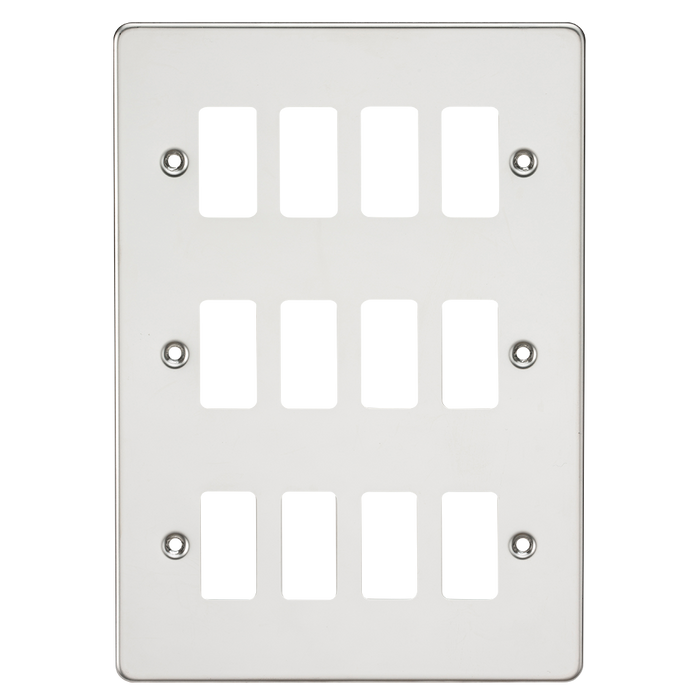 Knightsbridge GDFP012PC Flat Plate 12G Grid Faceplate - Polished Chrome - westbasedirect.com