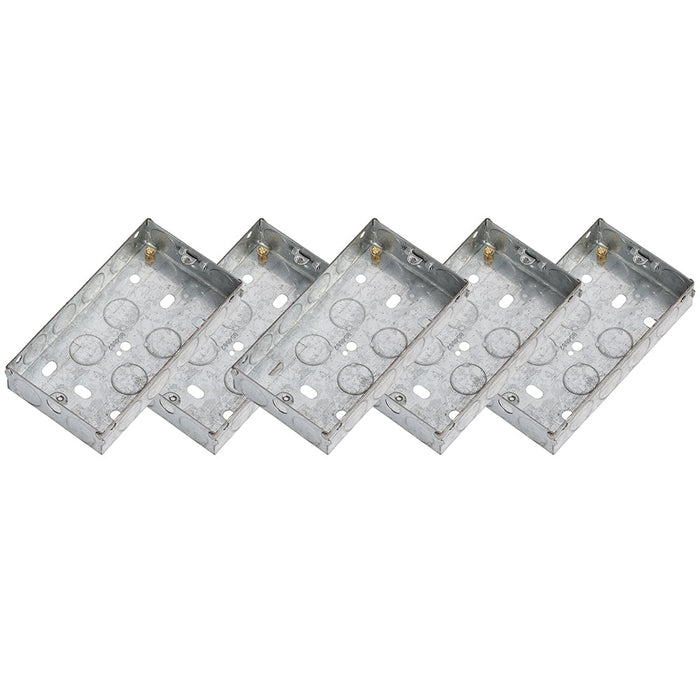 Knightsbridge GSK225 2G 25mm Galvanised Steel Box (5 Pack)