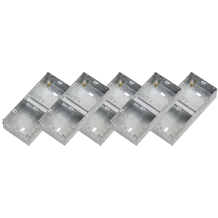 Knightsbridge GSK235D 2G 35mm Dual Galvanised Steel Box (5 Pack)