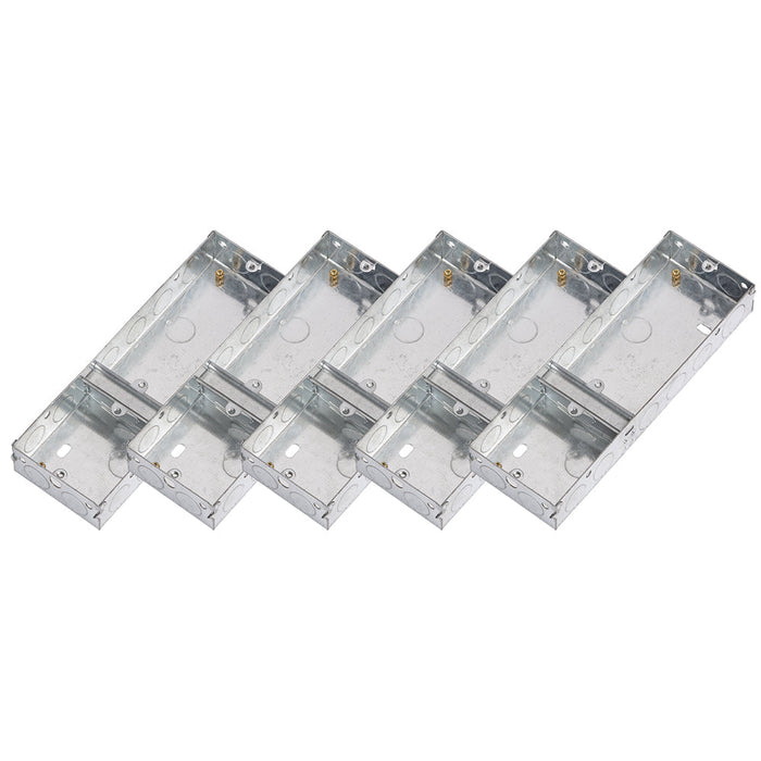 Knightsbridge GSK335D 3G 35mm Single Plus Double Galvanised Steel Box (5 Pack)