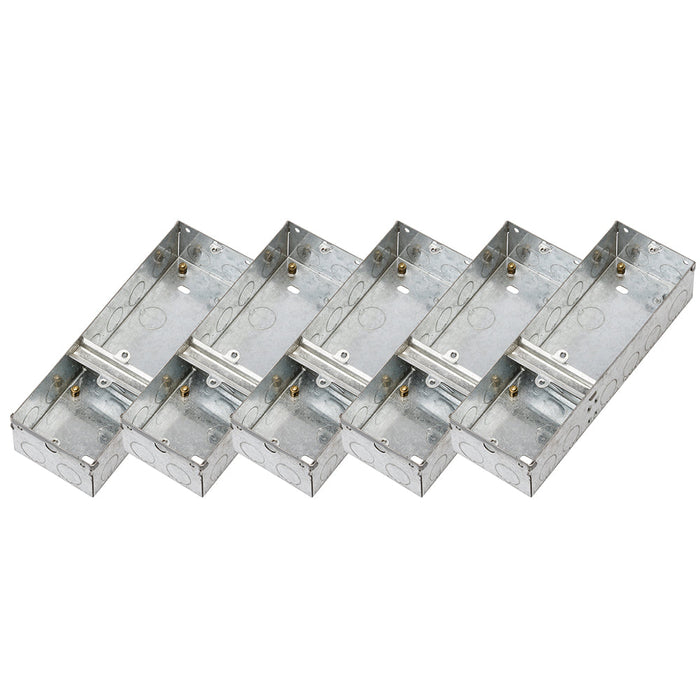 Knightsbridge GSK347D 3G 47mm Single Plus Double Galvanised Steel Box (5 Pack)
