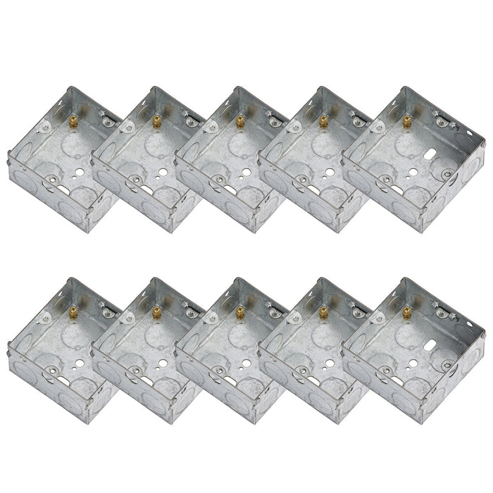 Knightsbridge GSK35 1G 35mm Galvanised Steel Box (10 Pack)