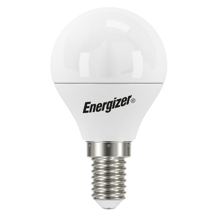 Energizer S16708 4.9W 470lm E14 SES Golf LED Bulb Opal Warm White 3000K Boxed (2 Pack)