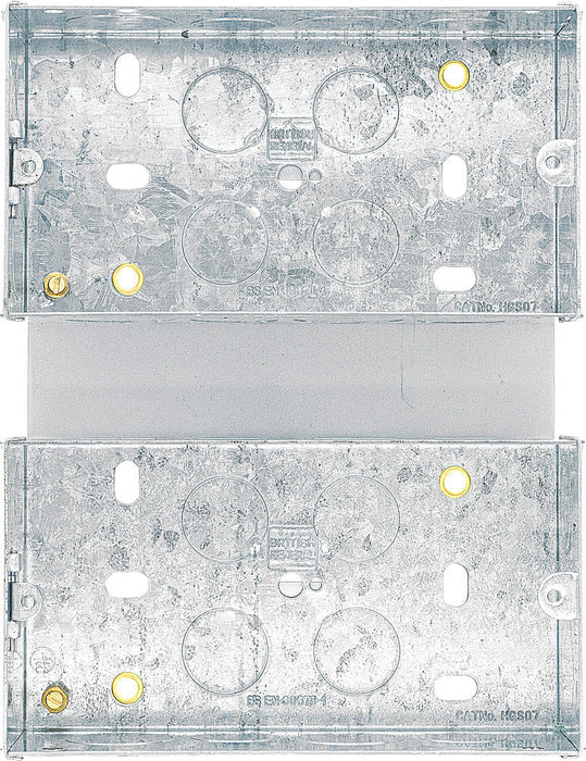 BG HGS07/C2 2x2G 47mm Steel Knockout Box - Combination Plate