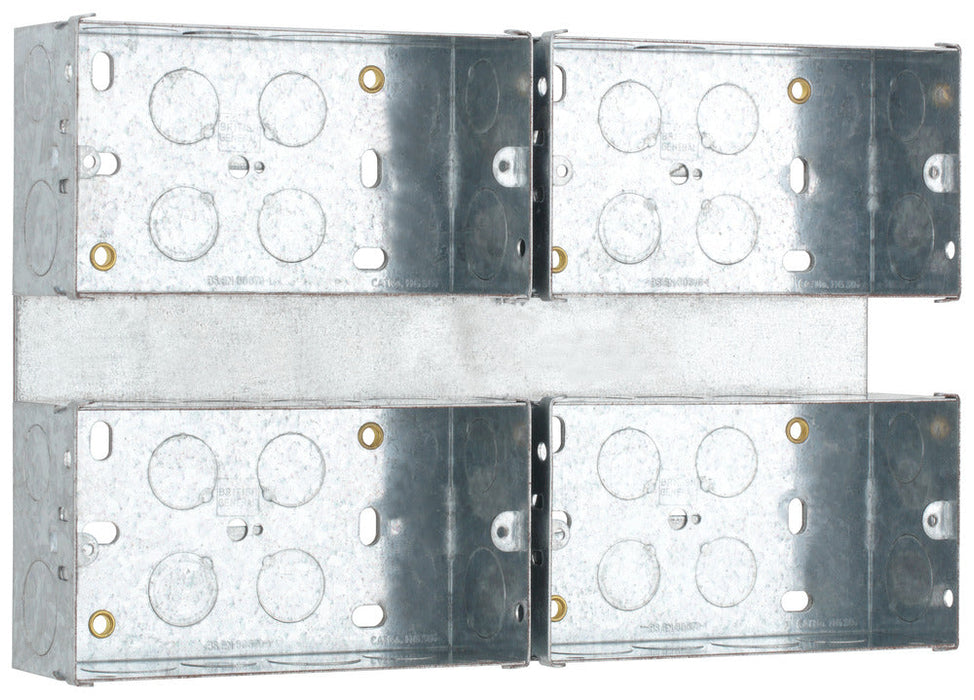 BG HGS07/C4 4x2G 47mm Steel Knockout Box - Combination Plate