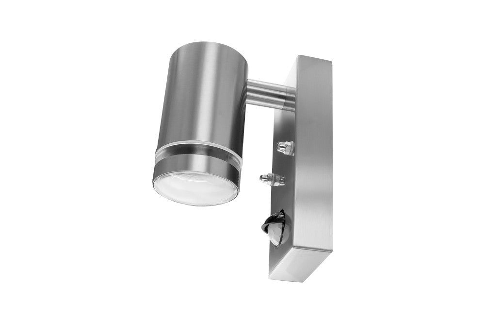 Integral ILDED044 Outdoor Stainless Steel Down GU10 IP54 Wall Light with PIR Steel