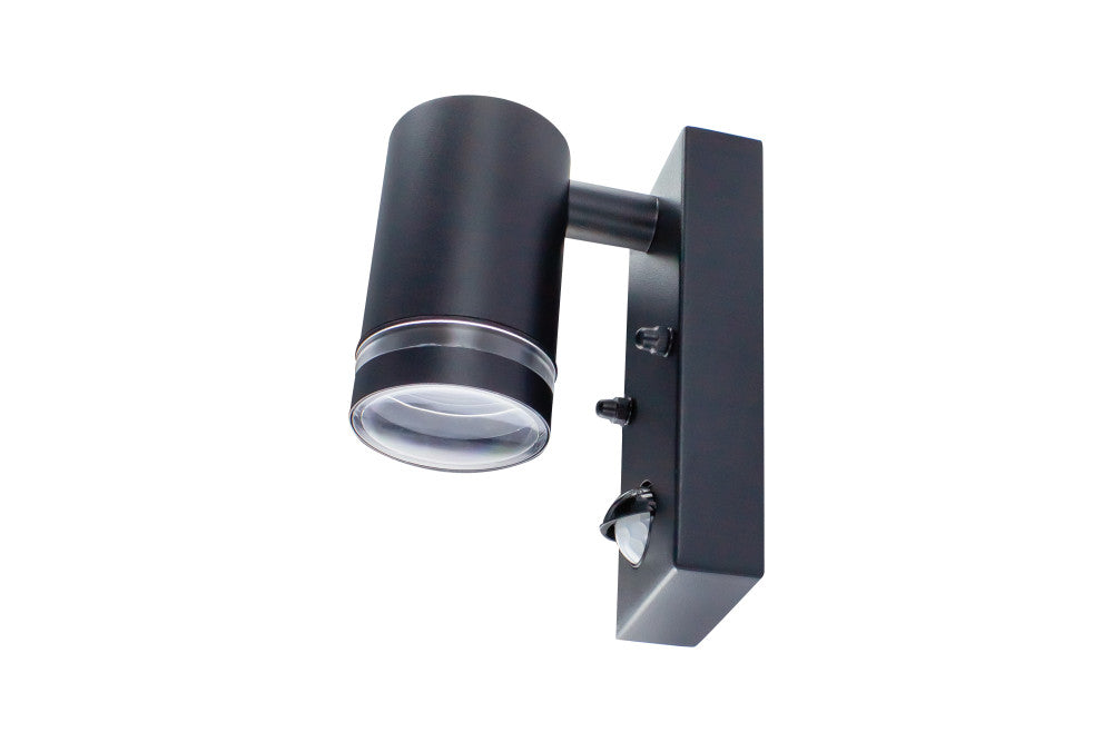 Integral ILDED045 Outdoor Stainless Steel Down GU10 IP54 Wall Light with PIR Black