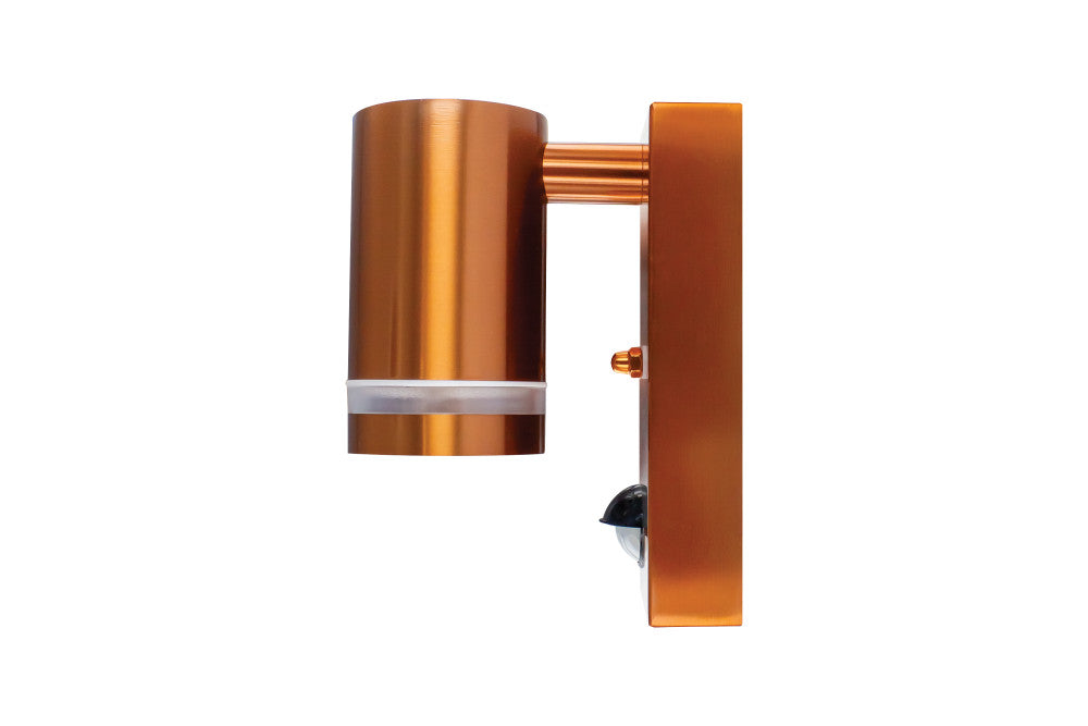 Integral ILDED046 Outdoor Stainless Steel Down GU10 IP54 Wall Light with PIR Copper