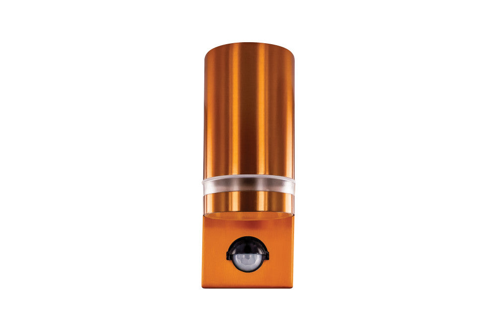 Integral ILDED046 Outdoor Stainless Steel Down GU10 IP54 Wall Light with PIR Copper