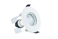 Integral ILDLFR70D003-3 Evofire Fire Rated Downlight 70mm Cutout IP65 White Round +GU10 Holder & Insulation Guard (3 Pack)