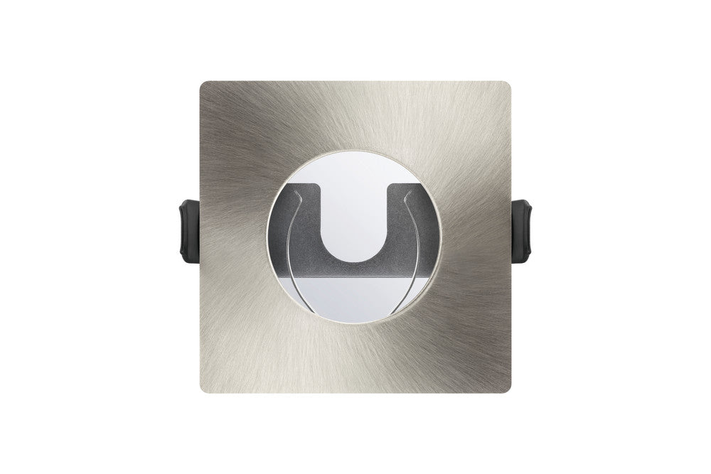 Integral ILDLFR70D010 Evofire Fire Rated Downlight 70mm Cutout IP65 Satin Nickel Square +GU10 Holder & Insulation Guard