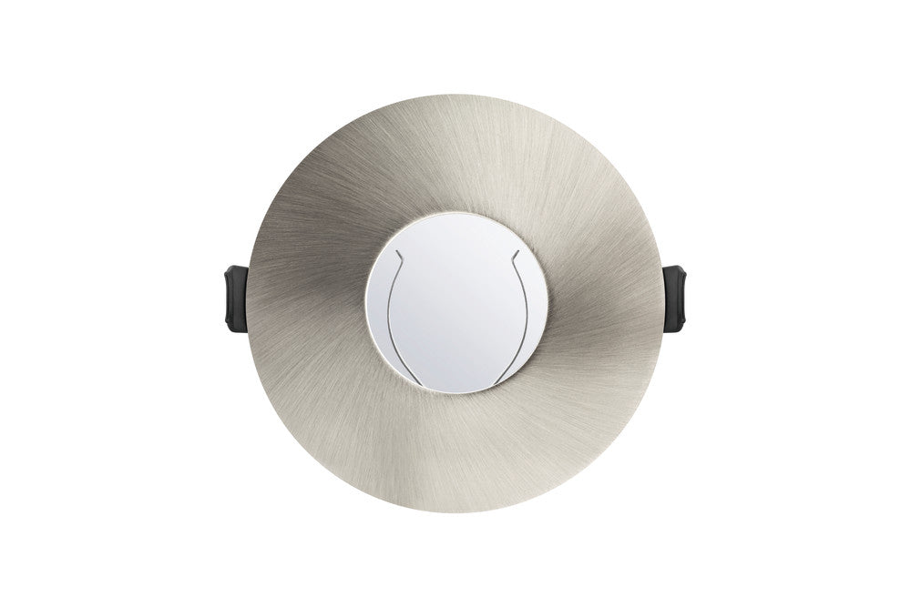 Integral ILDLFR70D016 Evofire Fire Rated Downlight 70-100mm Cutout IP65 Satin Nickel Round +GU10 Holder