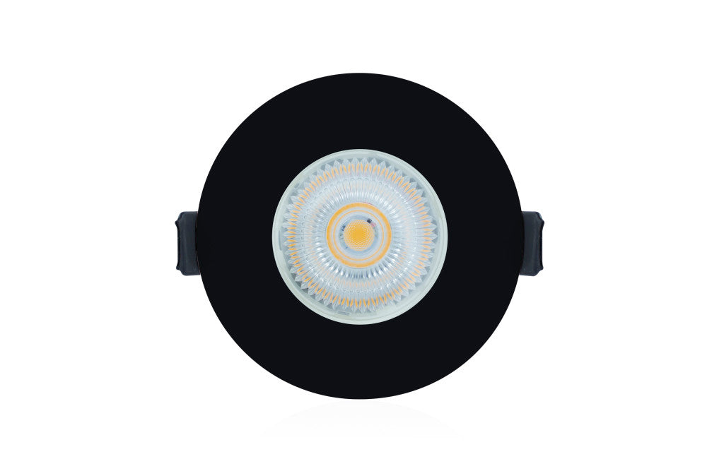 Integral ILDLFR70D028 Evofire Fire Rated Downlight 70mm Cutout IP65 Black Round +GU10 Holder