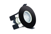 Integral ILDLFR70D029 Evofire Fire Rated Downlight 70mm Cutout IP65 Black Round +GU10 Holder & Insulation Guard